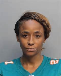 Miko Grimes mugshot after she was arrested at the Dolphins game for headbutting a Cop