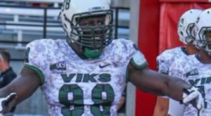 Dame Ndiaye is a big boy that is a physical specimen. He can play both tight end and defensive end. NFL teams will love his upside
