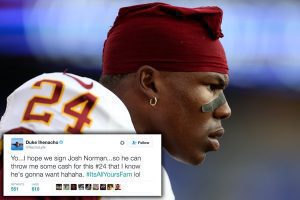 Redskins safety wants the team to sign Josh Norman so he can sell him his jersey number