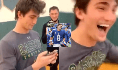 Daniel Jones blessed a New Jersey high school student who helped put his high school on his back the day after his Mother passed away.