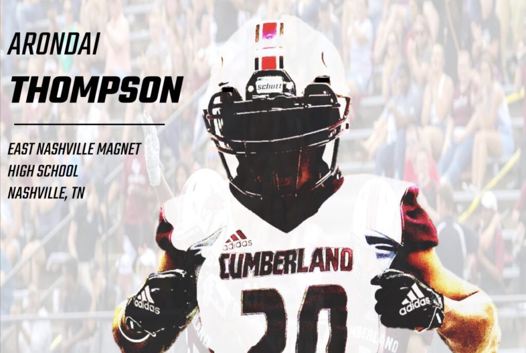 Arondai Thompson the freshman defensive back at Cumberland University was shot and killed last week in Nashville, Tennessee.