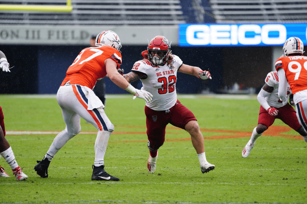 Drake Thomas is a strong-nosed downhill linebacker for North Carolina State. He looks to solidify his NFL Draft stock with great outing this season.  Hula Bowl scout Derrick Deen breaks down Thomas in this article.