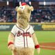 Atlanta Braves mascot annihilates a youth football player with a stiff arm (VIDEO)